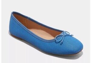 A NEW DAY JACKIE BALLET FLATS COLOR BLUE